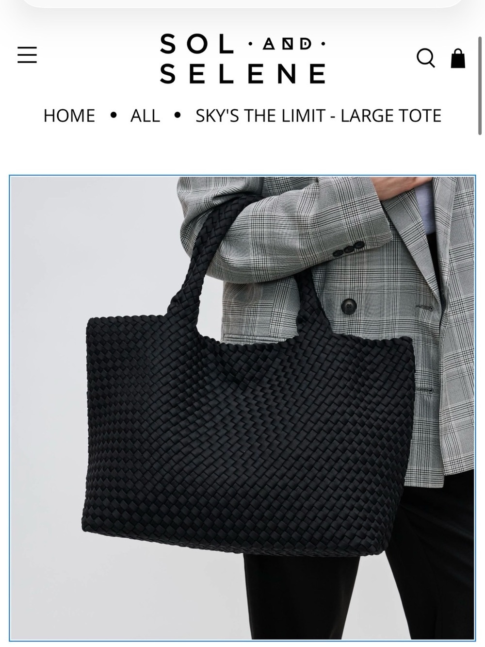 Sol and Selene Sky's The Limit Large Tote - Black